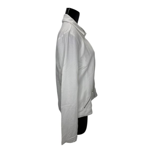 Majestic Filatures Womens Jacket White Size XL EU 4 French Terry Moto Full Zip - Picture 10 of 15